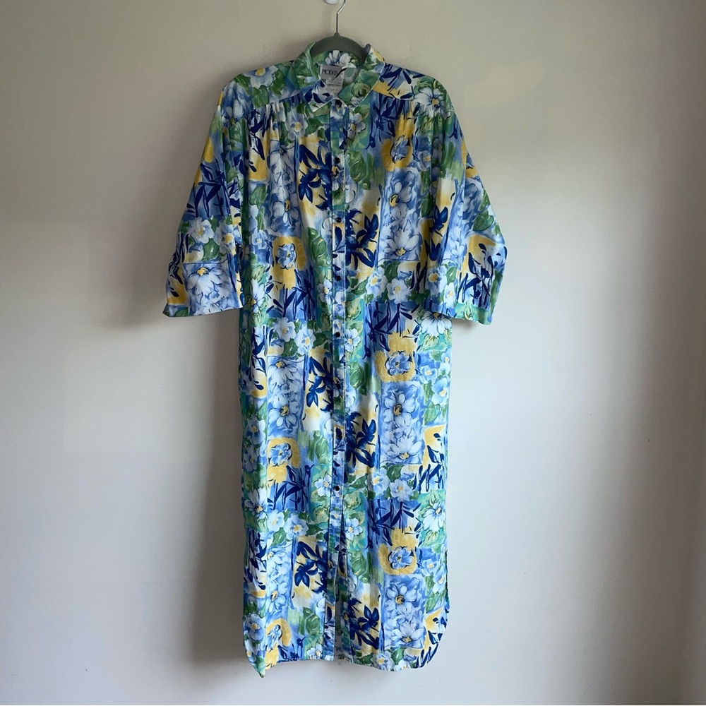 Vintage Models Coat Green Yellow Blue Pocket Long
Maxi Mumu Snap
Dress Size 12
